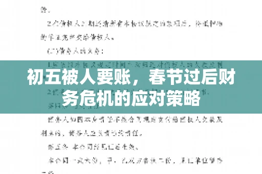 初五被人要账,春节过后财务危机的应对策略 初五被人要账,春节过后财务危机的应对策略