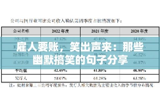 雇人要账，笑出声来：那些幽默搞笑的句子分享