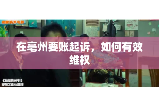 在亳州要账起诉，如何有效维权