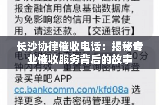 长沙协律催收电话：揭秘专业催收服务背后的故事